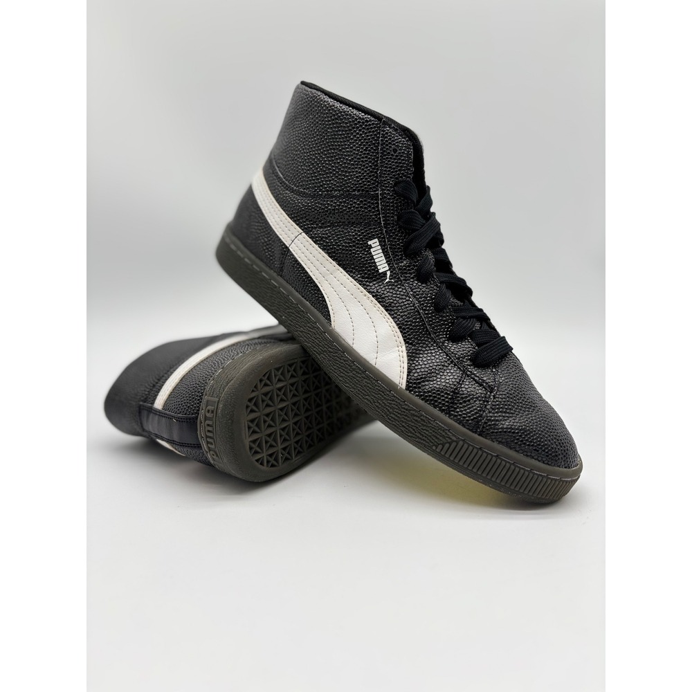 Puma Suede Mid Black Stingray Textured High Top Sneakers 363091 01 Mens 9